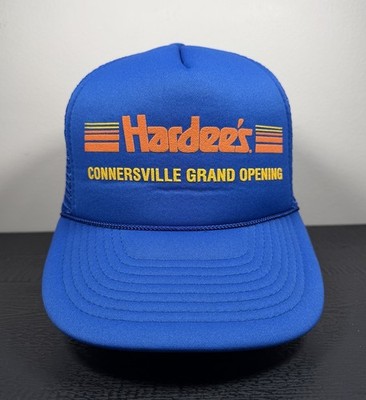 Vintage 80s Hardees Restaurant Grand Opening Connersville Indiana Trucker Hat