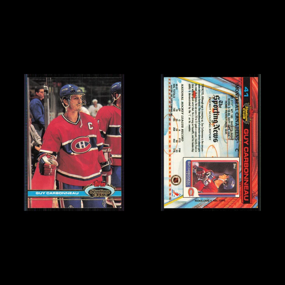 Guy Carbonneau #41 1991 Topps Stadium Club Montreal Canadiens Hockey Card NHL NM - Image 3 of 3