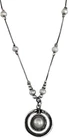 VINTAGE ARTISAN ISREAL Sterling Silver Halo PEARL Station Snake Chain Necklace