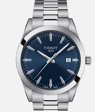 Tissot T127.410.11.041.00 Gentleman Blue Dial Classic Watch Box & Papers
