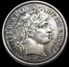 1912 barber dime- choice uncirculated/ free shipping-jam580