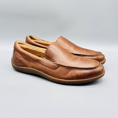 Born Shoes Men 9.5 Brown Leather Brompton Loafers Slip On  display picture 2