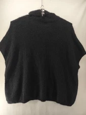 Cejon ~ Women's Poncho Black Knit Cowl Neck Pullover One Size NWT Cozy Winter