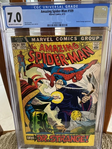 AMAZING SPIDER-MAN #109 June 1972 MARVEL COMICS Doctor Strange Crossover CGC 7.0
