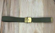 Vintage Boy Scouts Canvas Belt Solid Brass Adjustable Locking Buckle 34 Inch