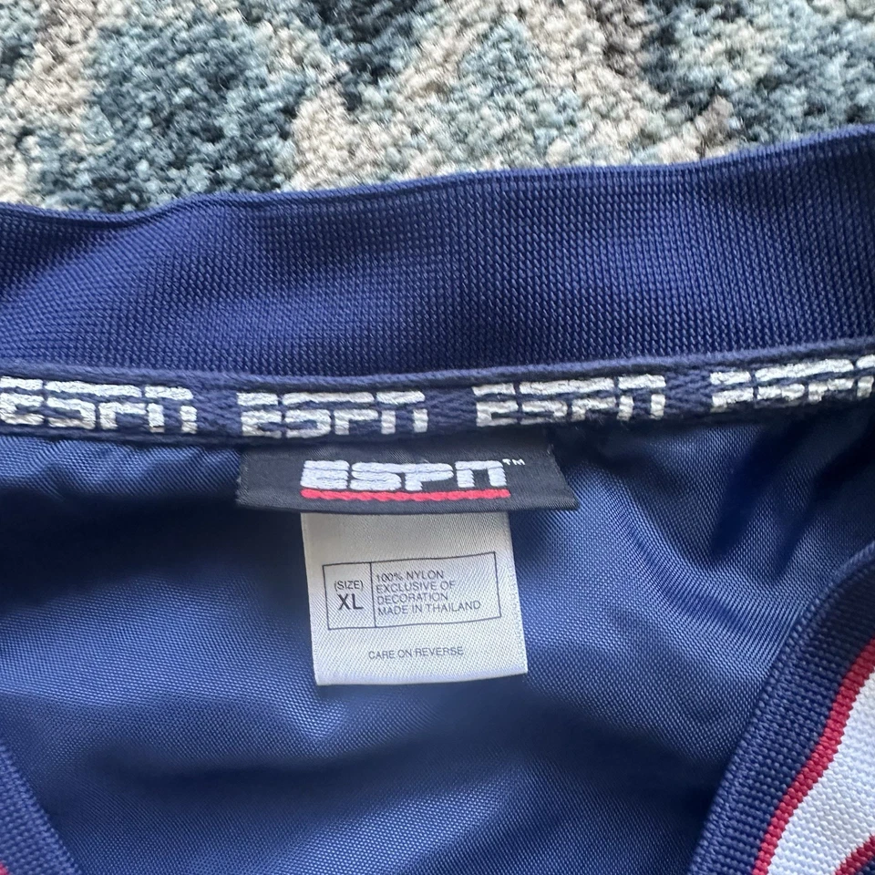 Chaqueta cortavientos de colección ESPN Zone talla XL suéter cuello en V negra Y2K Foto 3 de 4