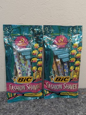Lot of 2 Vintage BIC Fashion Sensitive Shaver Razor 8pk SEALED Ocean Fish 1997