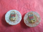 Vintage Cecilia Bringheli Clip On Earrings Italy, Pink Lucite, Brass, Pre-owned — photo 4