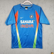 India Cricket Shirt Mens Medium Blue Nike Dri Fit Sahara BCCI Jersey