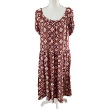 Knox Rose Size M Medium Print Midi Dress Boho Bohemian