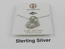 Giani Bernini Cubic Zirconia Mom Heart Pendant Necklace, 16" + 2" extender