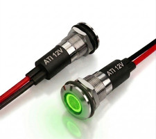 Alpinetech 2pcs Pl12m 12mm 12v Dc Led Metal Indicator Pilot Dash Light Alpinetech 2pcs Pl12m 12mm 12v Dc Led Metal Indicator Pilot Dash Light