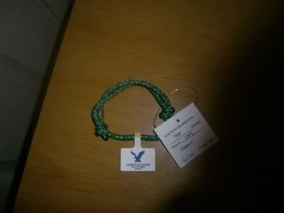 Mid 2000's American Eagle Out green slider cord bracelet.18-24cm ca(E20b1)