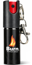 BURN Pepper Spray 1/2oz Police Strength Security Self Defense Keychain OC