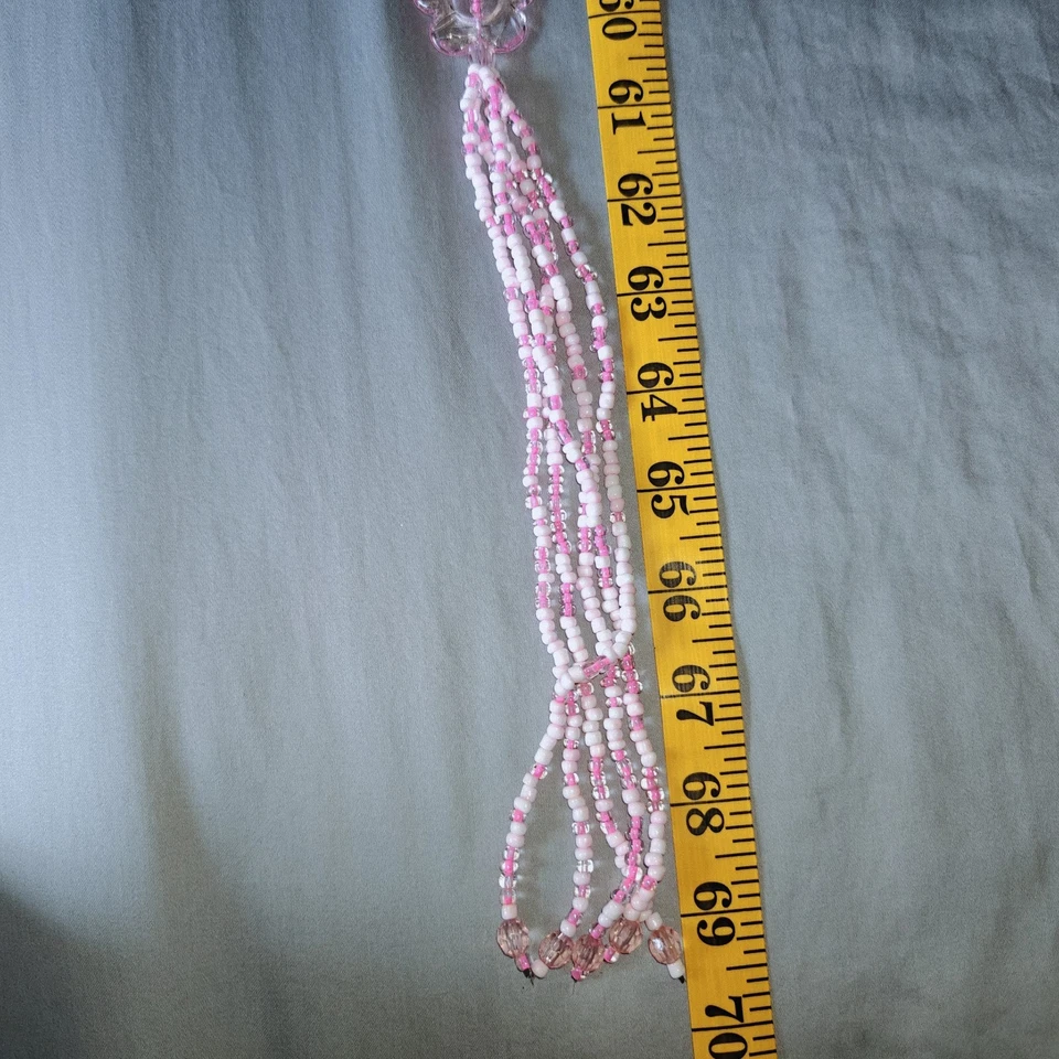 Cinturón floral rosa y blanco con cuentas para mujer Foto 4 de 4