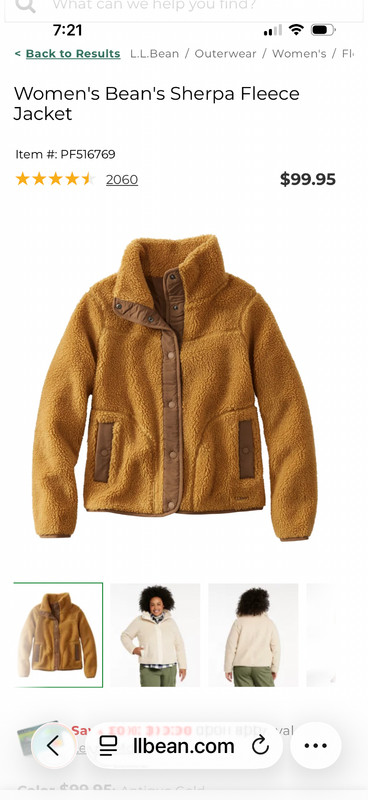 Women's LL Bean Fleece Jacket Size M
