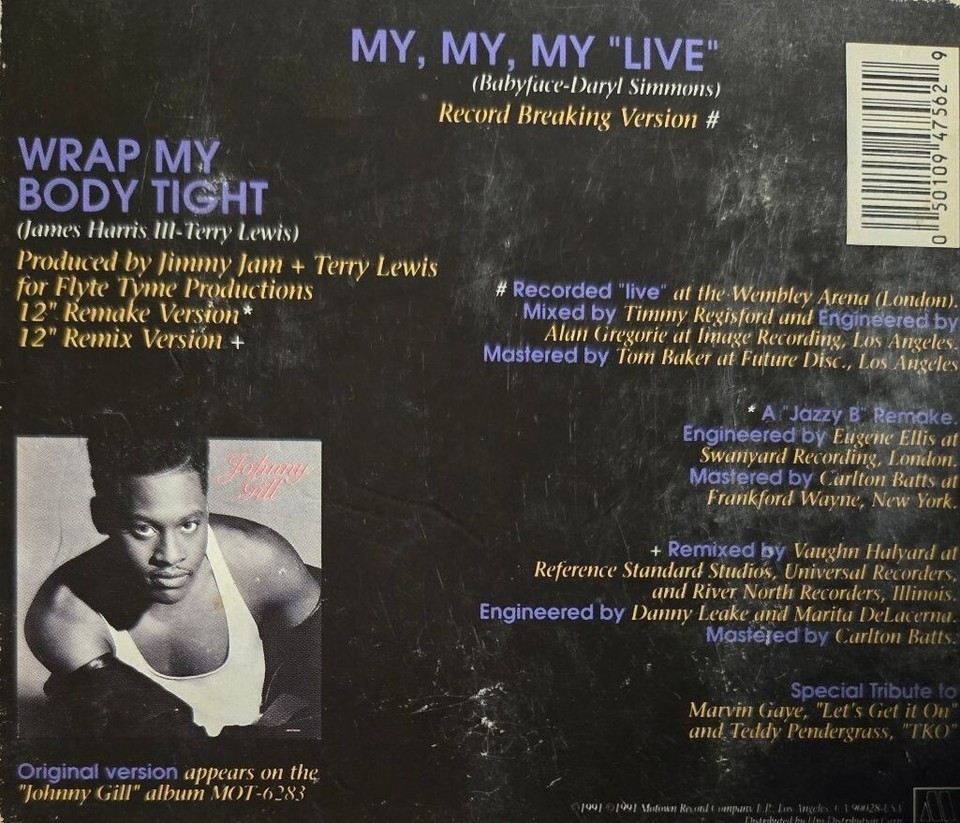 Johnny Gill My, My, My / Wrap My Body Tight 12-inch CD Single | eBay