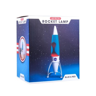 NASA Inspired Rocket Lamp. Matte-Finish Space Decor Lamp with Blue