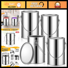 4 Pack 1 Gallon Metal Paint Cans with Lids  Handles - Heavy Duty for DIY Crafts