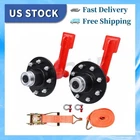 2Pack Shipping Container Wheels 8x6.5 Lug Wheels Kit with Ratchet Strap NEW