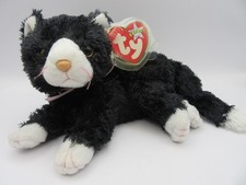 TY BEANIE BABY BOOTIES - BLACK & WHITE CAT - MINT CONDITION - RETIRED WITH TAGS