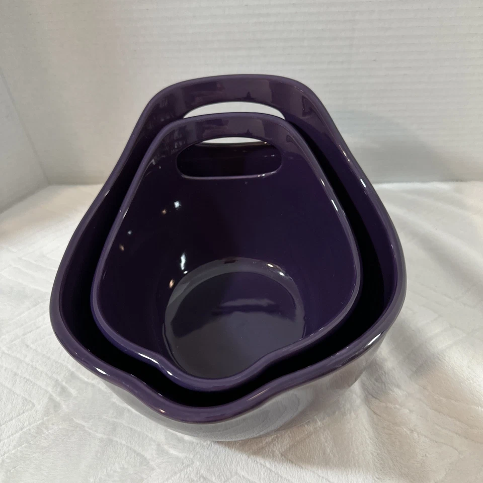 Rachael Ray 1 & 2 Quart Mixing Bowl SET with Pour Spout and Handle Plum Purple - Image 2 of 4