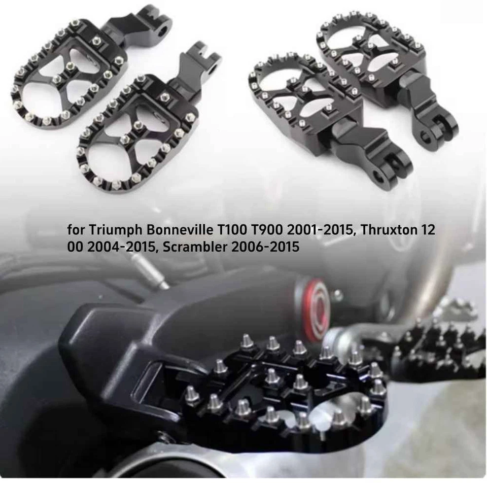 Motorcycle Front Foot Pegs Footrests For Triumph Bonneville T100 T900 2001-2015 - Image 2 of 4