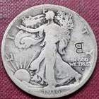1916 D Walking Liberty Half Dollar 50c Circulated Counter Stamped "B" #98343