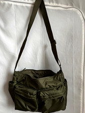 UNIQLO Olive Nylon Shoulder/Crossbody Bag Adjustable Strap Zip, Pockets