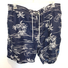 Caribbean Joe Swim Trunks Board Shorts Mens XL Island Resortwear Tropical Blue