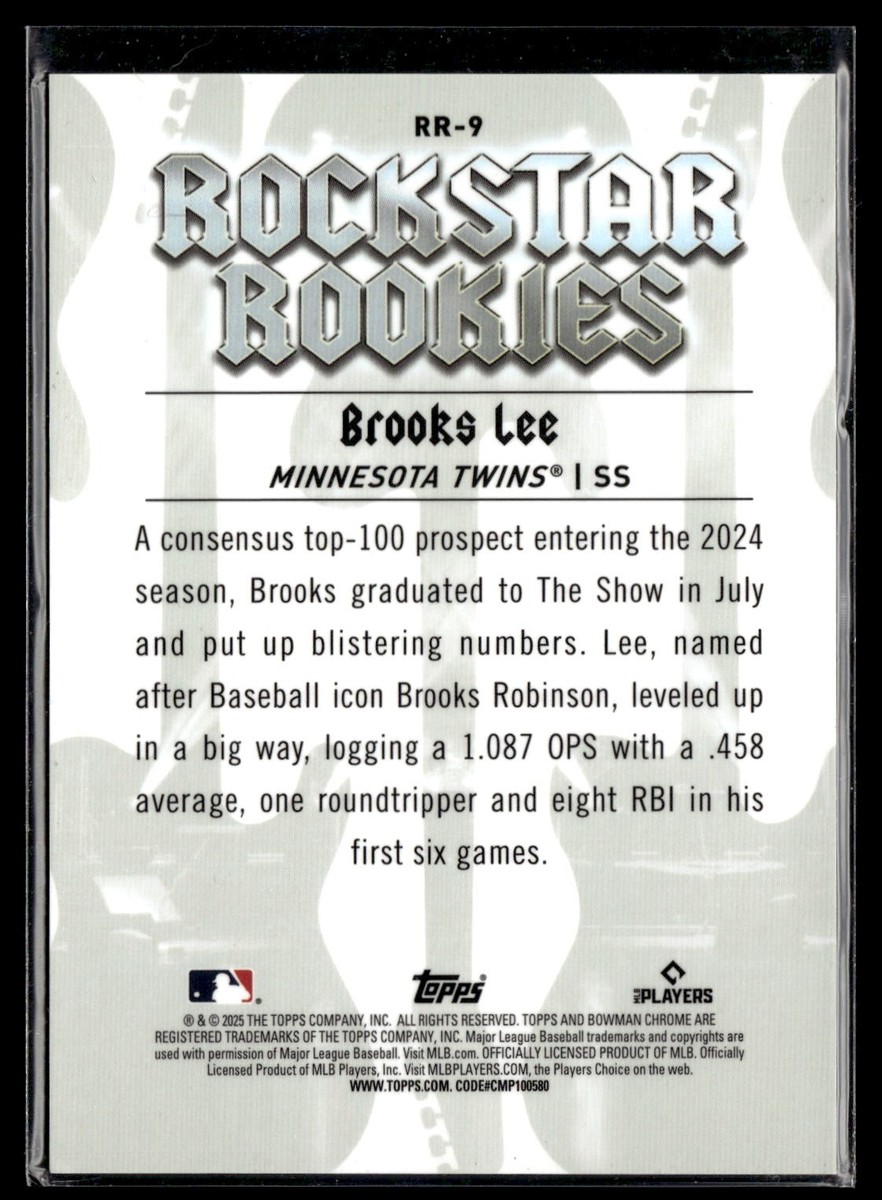 2025 Bowman #RR-9 Brooks Lee Rockstar Rookies Mini Diamond