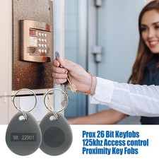 50 Gray RFID Key Fob HID 125KHZ Writable 26 Bit Proximity Fob Key Fob ID