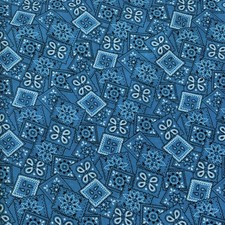 Fabric By The Yard - Turquoise Bandana - 43 Wide - Cotton/synthetic blend