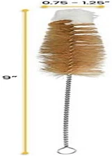 Tapered Bristle Cleaning Brush with Cotton Yarn Tip, 9" - Twisted Stainless S...