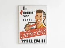 Vintage Mid Century Poster, Retro Advertising Wall Art, Printable Dutch Poster
