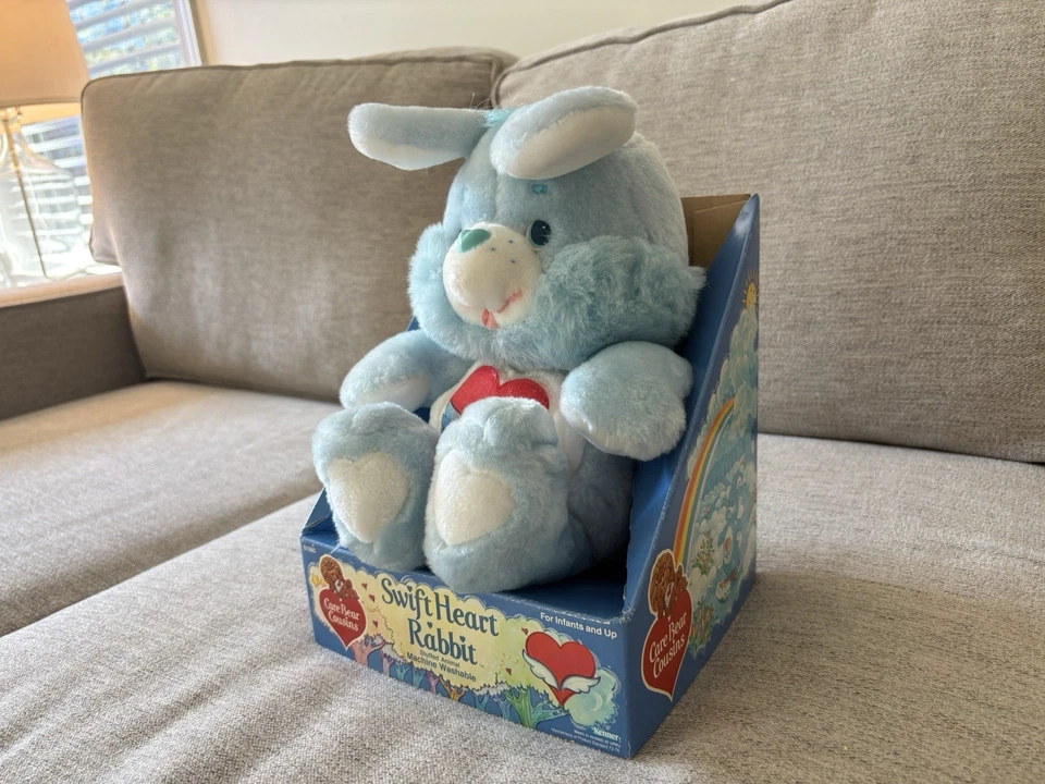 Vintage 1984 Kenner Care Bears Cousins Swift Heart Rabbit Plush With Box – Rare - Image 4 of 4