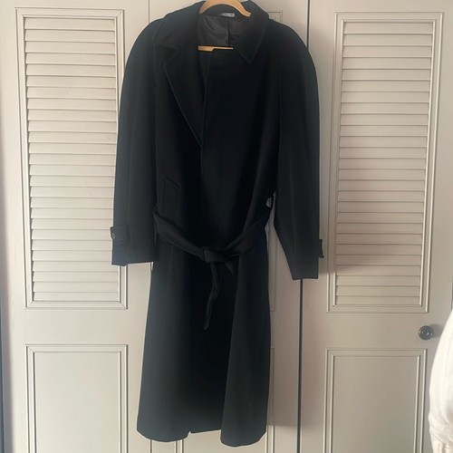 DEFECTIVE - Loro Piana Black 100 Cashmere Coat Size 14 G2U