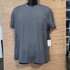 Kenneth Cole Slim Tech Pocket Tee Crew 4 Way Stretch Active Shirt Gray Mesh NWT