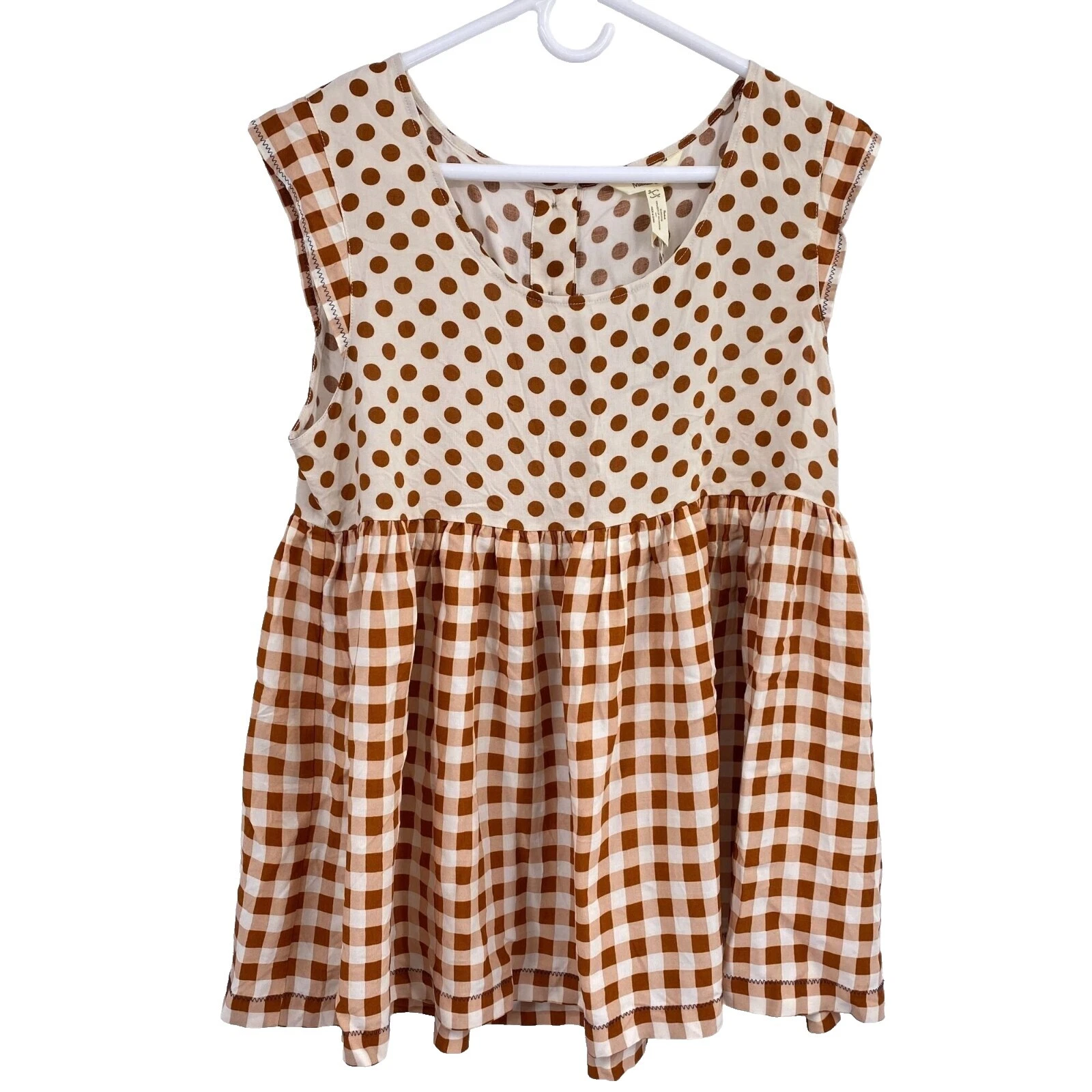 Brown Polka Dot Tops for Women
