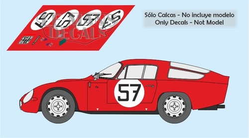 Decals Alfa Romeo TZ Le Mans 1964 1:32 1:24 1:43 1:18 TZ1 slot calcas - Picture 4 of 4