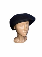 Men's Royal Ascot Wool Hat Newsboy Cabbie Black Wool Cap Sz Medium Made In USA