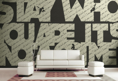 3D Grey Letters 9691NA Wallpaper Wall Mural Removable Self-adhesive Fay