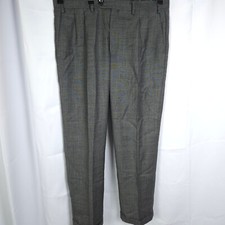Chaps Mens 36x30 Gray Grey Pleated Cuffed Wool Dress Pants Trousers Slacks