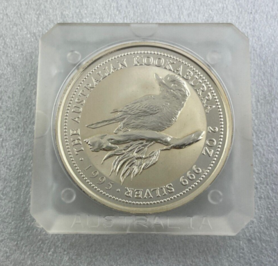 1995 Australian Kookaburra 2oz Perth Mint 99.9% Silver Coin