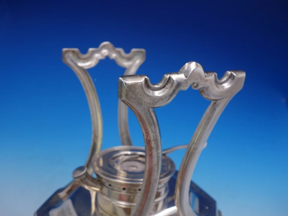 Hervidor de agua Fairfax de Durgin-Gorham de plata esterlina con soporte marcado #04 (#4102) Foto 4 de 4