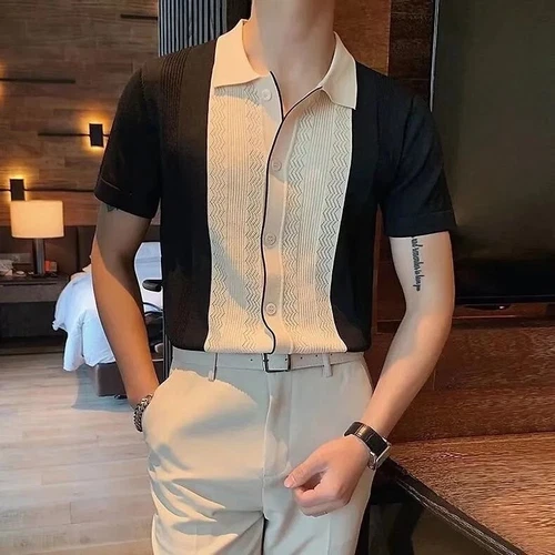 Camisa de vestir de boda de playa de guayabera cubana informal con botones de manga corta para hombre - Imagen 5 de 31