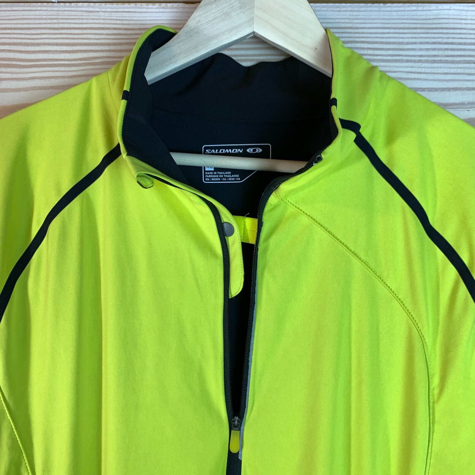 Giacca Salomon Uomo XL Giallo Neon Leggera ClimaWind Riflettente Elasticizzata Corsa
