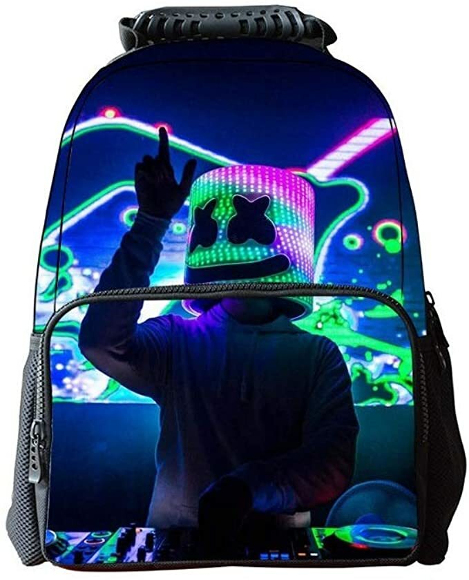 3D Marshmello Unisex Laptop Backpack for Kids/Students/Adults