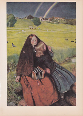 1939 Vintage ''THE BLIND GIRL'' by MILLAIS DBL. RAINBOW Color Art Plate Lithograph