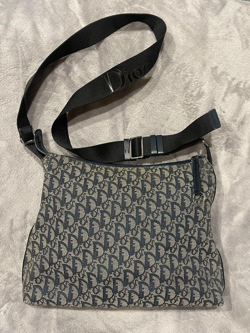 Sac corps authentique Christian Dior Trotter épaule croix toile